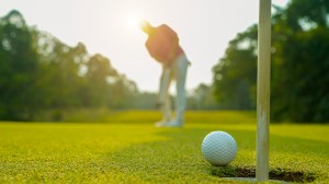 Golfer putting